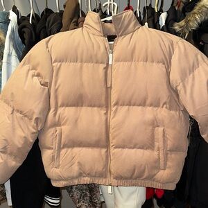 PacSun Men's Tan Puffer Jacket